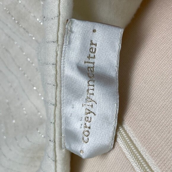 Corey Lynn Calter Womens Size Small Cream Metallic Stripe Strapless Maxi Dress - Picture 9 of 11